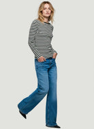 Deluxe Cotton Stripe Long Sleeve Crewneck T-Shirt - CREW L/S - Majestic Filatures North America