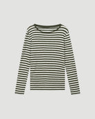 Deluxe Cotton Stripe Long Sleeve Crewneck T-Shirt - CREW L/S - Majestic Filatures North America