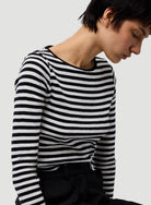 Deluxe Cotton Stripe Long Sleeve Crewneck T-Shirt - CREW L/S - Majestic Filatures North America