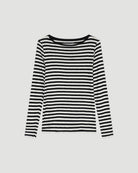 Deluxe Cotton Stripe Long Sleeve Crewneck T-Shirt - CREW L/S - Majestic Filatures North America