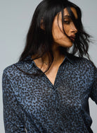 Cotton Cashmere Long Sleeve Leopard Novelty Shirt - SHIRT - Majestic Filatures North America