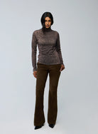 Cotton Cashmere Long Sleeve Leopard Novelty Turtleneck - TURTLENECK L/S - Majestic Filatures North America