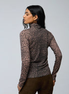Cotton Cashmere Long Sleeve Leopard Novelty Turtleneck - TURTLENECK L/S - Majestic Filatures North America