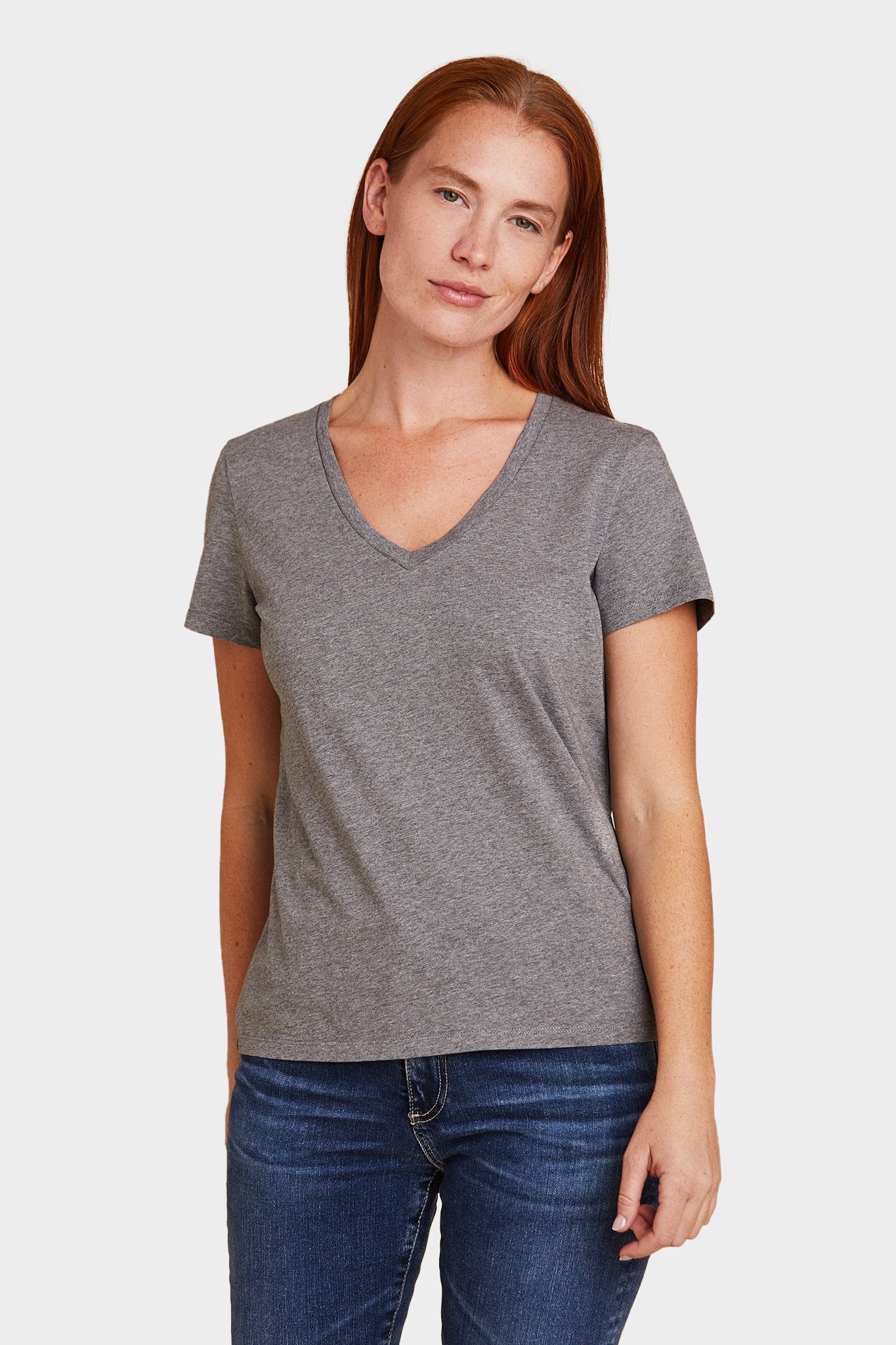 Cotton Silk Touch S/S V-Neck - Majestic Filatures Official Site of North America