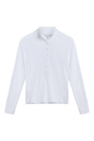 The Best Travel Top. Flat Lay of a Monroe Henley Top in White.