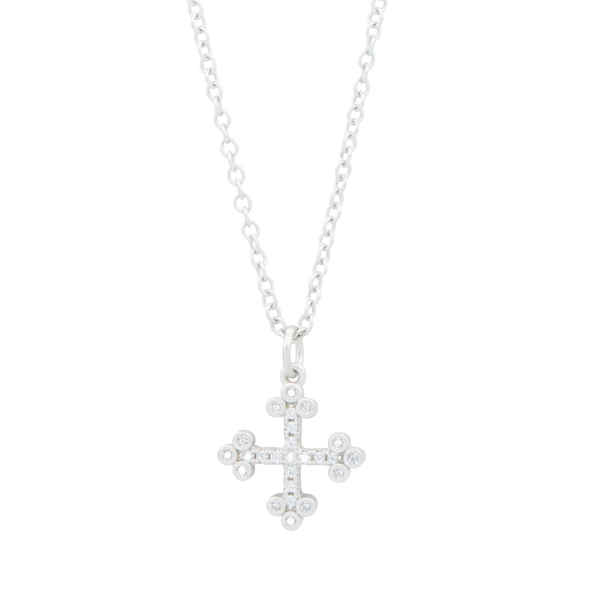 Silver Cross Necklace FREIDA ROTHMAN NECKLACE
