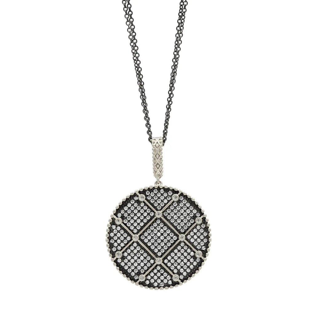 BlackWhite Signature Double Sided Pendant Necklace Signature NECKLACE #finish_silver-and-black