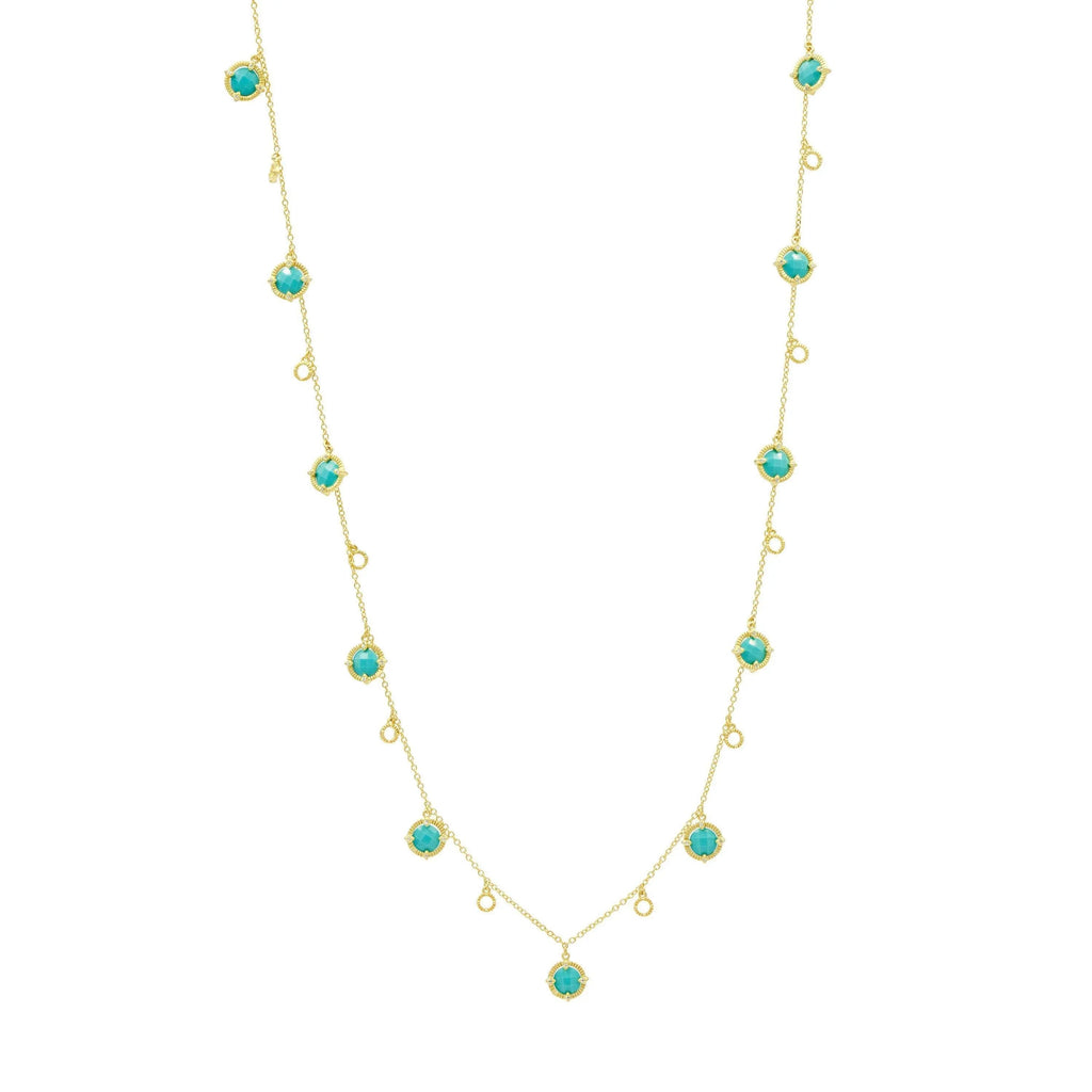 Amazonian Allure Turquoise Long Strand Charm Necklace - FREIDA ROTHMAN