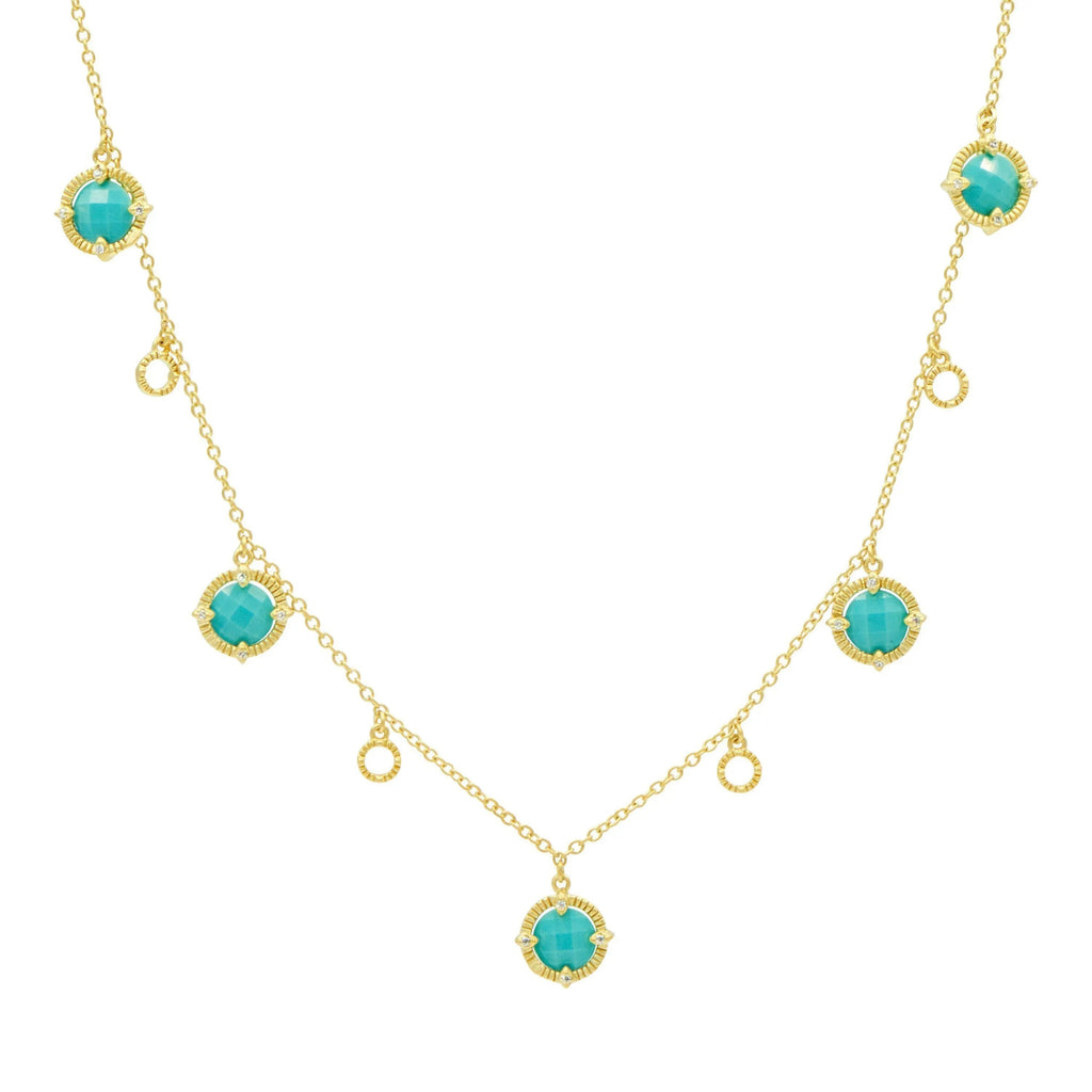 Amazonian Allure Turquoise Long Strand Charm Necklace - FREIDA ROTHMAN