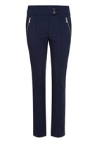The Best Travel Pants. Flat Lay of the Peggy Zippered Pant in Navy
