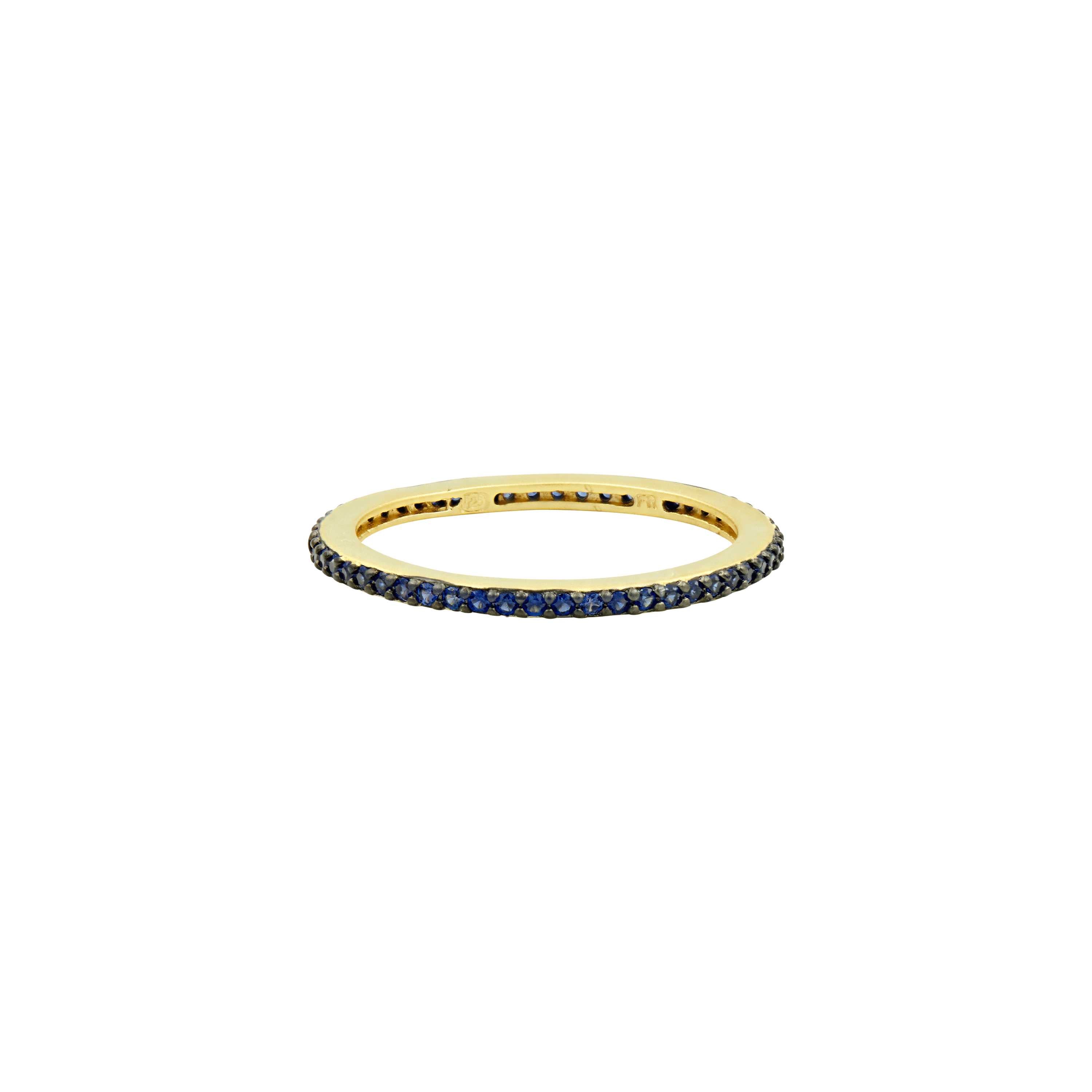 GoldBlack-BlueCubicZirconia9 All Pavé Stack Ring RINGS FOR STACKING RING
