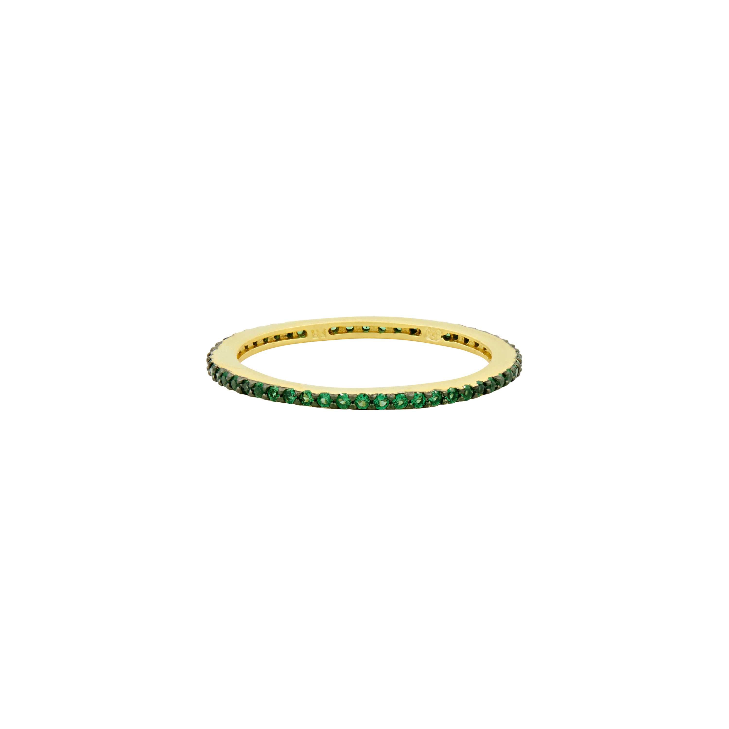 GoldBlack-DarkGreenZirconia9 All Pavé Stack Ring RINGS FOR STACKING RING
