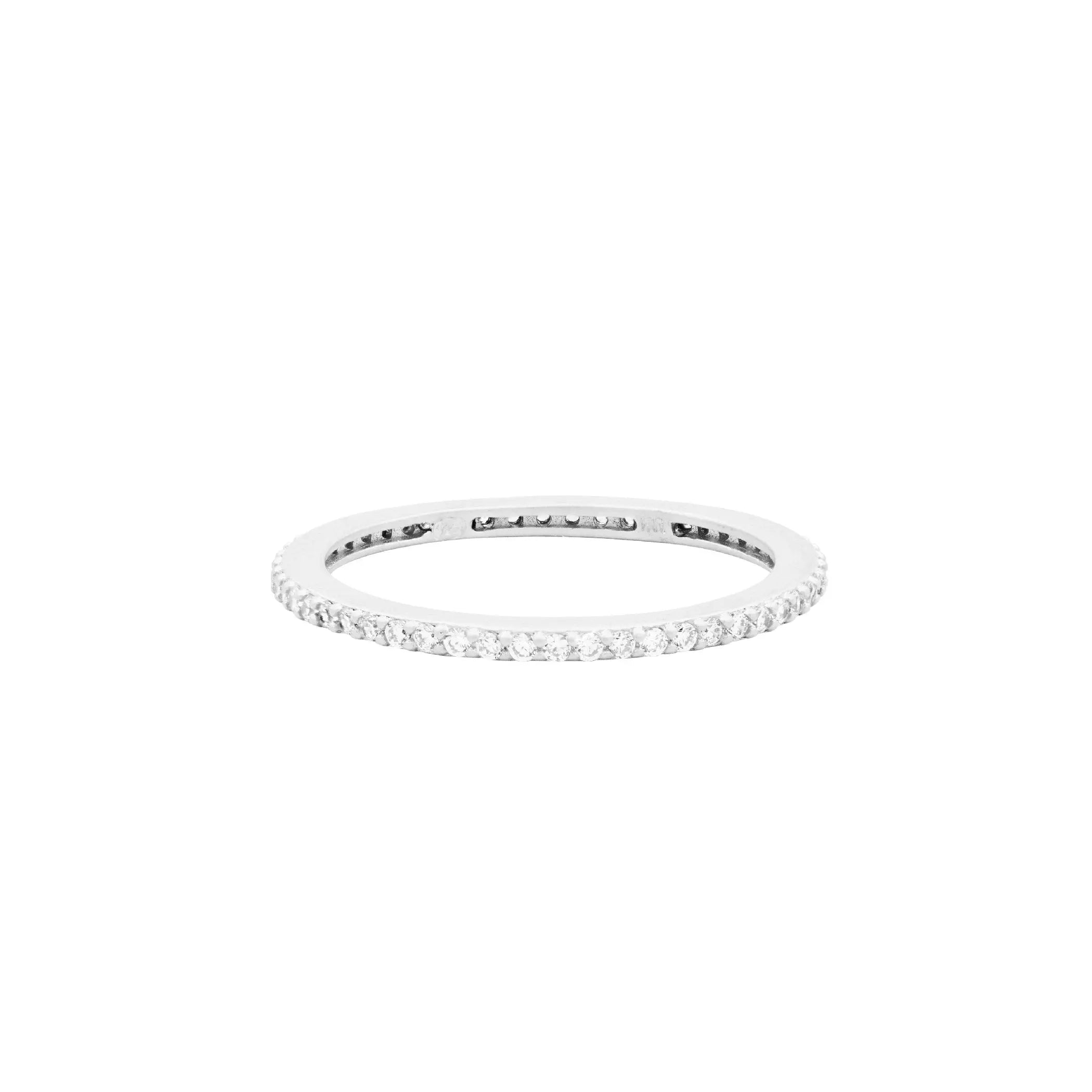 PlatinumRhodiumonSterlingSilver9 All Pavé Stack Ring RINGS FOR STACKING RING