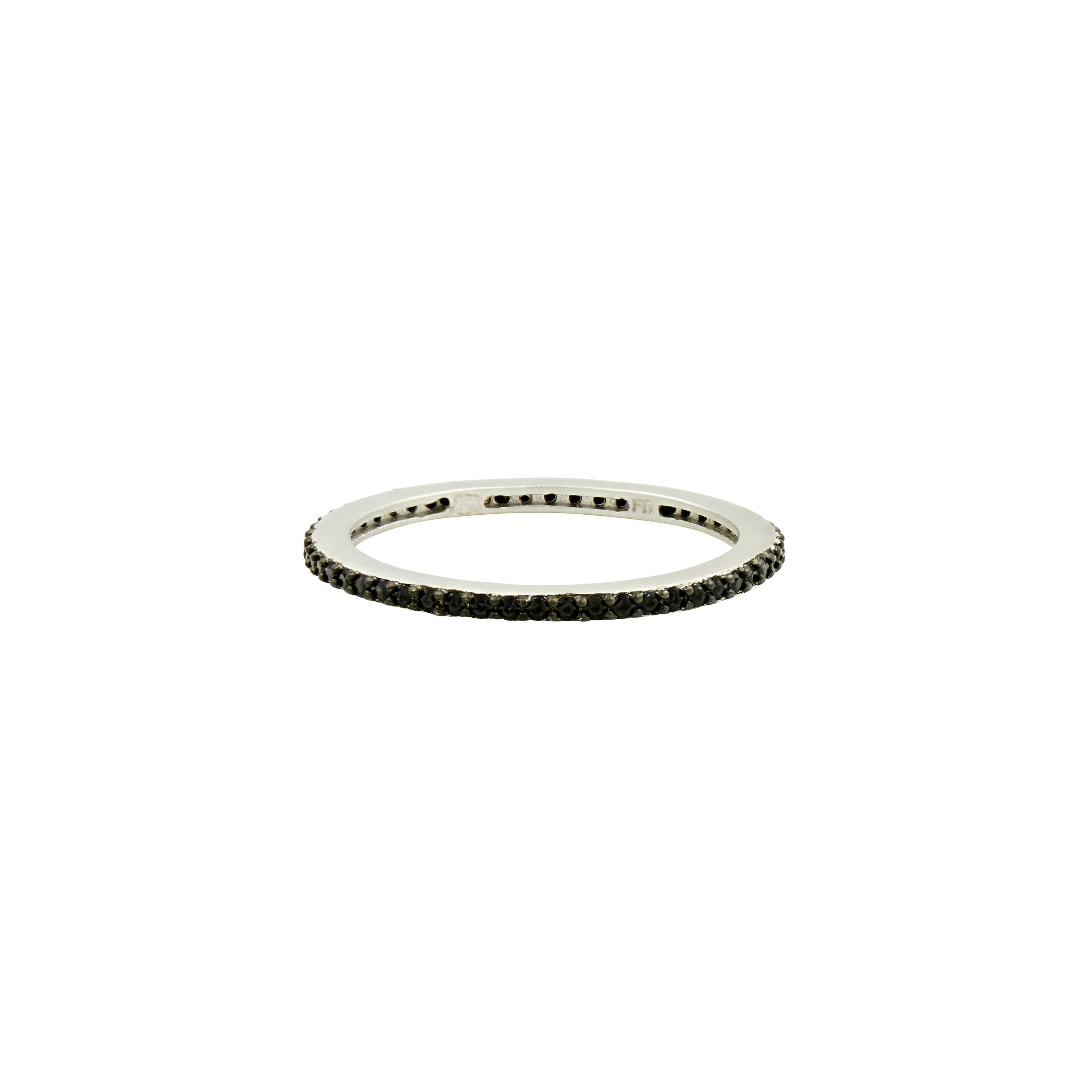 SilverBlack-BlackCubicZirconia9 All Pavé Stack Ring RINGS FOR STACKING RING