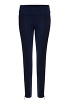 The Best Travel Pants. Flat Lay of the Sonia Curvy High Rise Pant in Navy