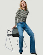 Deluxe Cotton Stripe Long Sleeve Crewneck T-Shirt - CREW L/S - Majestic Filatures North America