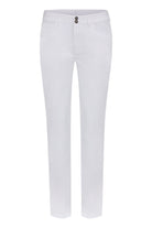 The Best Travel Pants. Flat Lay of the Luisa Skinny Jean Pant in White