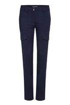 The Best Travel Cargo Pants. Flat Lay of the Kate Skinny Cargo Pant in Navy