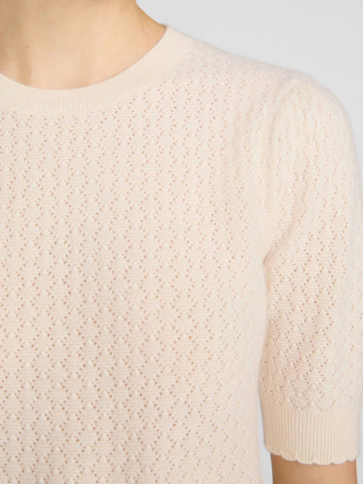 The Gathered Honeycomb Sweater Cream