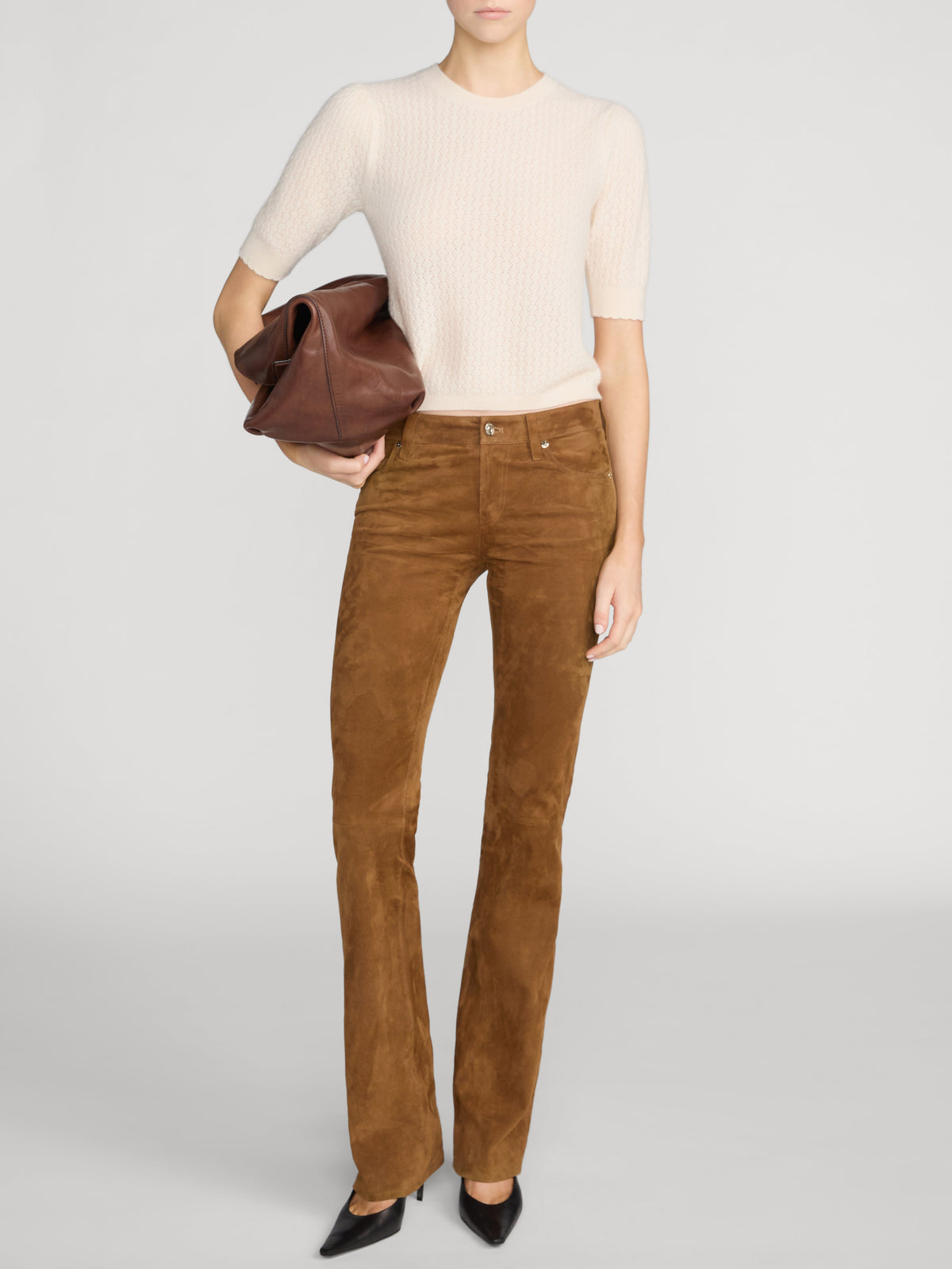 The Gathered Honeycomb Sweater Cream