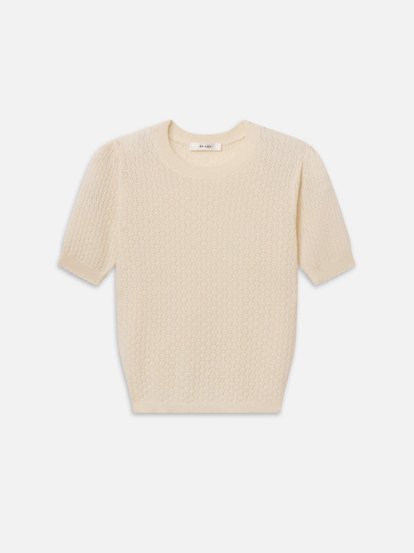 The Gathered Honeycomb Sweater Cream
