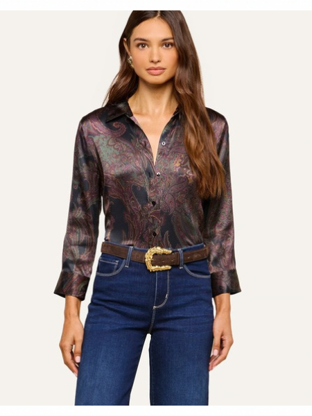 Dani Silk Blouse Midnight Multi Lux Paisley