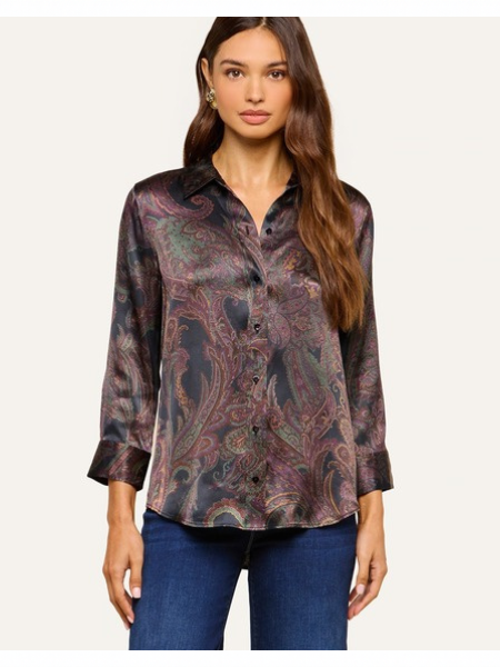 Dani Silk Blouse Midnight Multi Lux Paisley