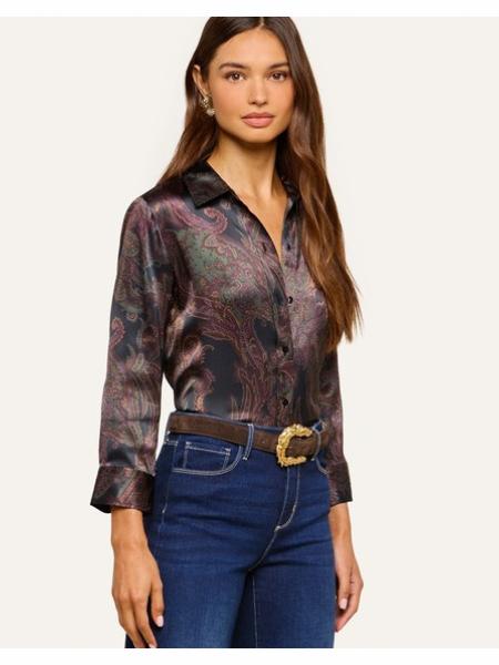 Dani Silk Blouse Midnight Multi Lux Paisley