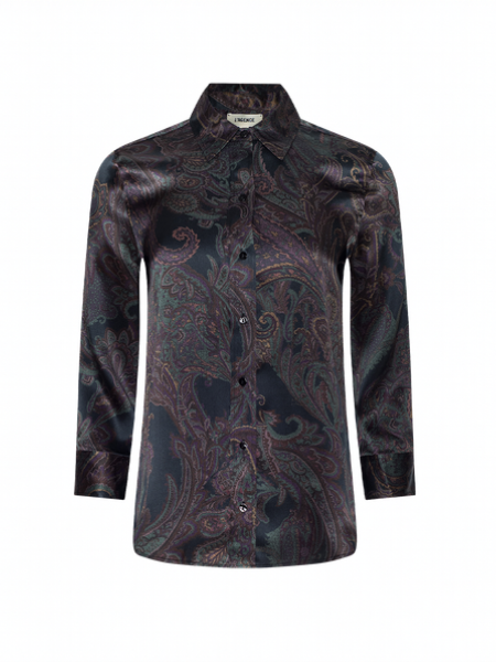 Dani Silk Blouse Midnight Multi Lux Paisley