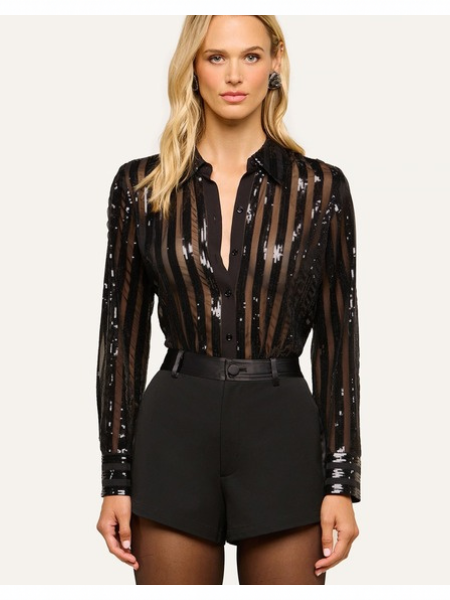 Dyana Sequin Blouse Black