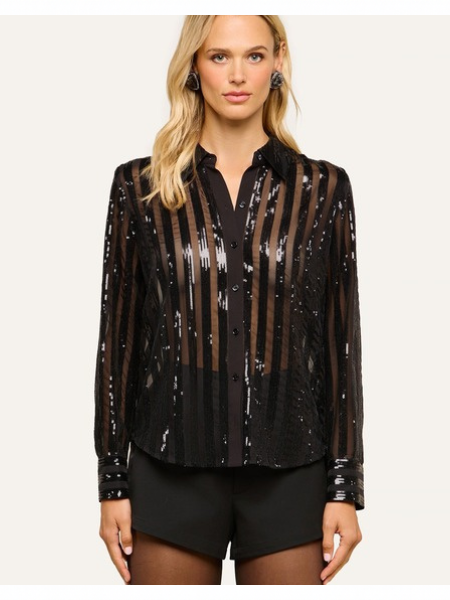 Dyana Sequin Blouse Black