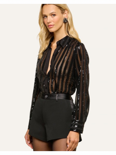 Dyana Sequin Blouse Black