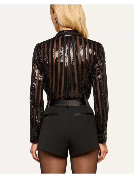Dyana Sequin Blouse Black