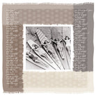 Five women in vintage swimsuits lie on longboards at the beach, smiling up at the camera. "Surfer Girls" by SUZI ROHER is framed with textured beige and brown squares and handwritten script along the borders.