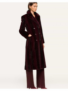Icelyn Faux Fur Coat Burgundy