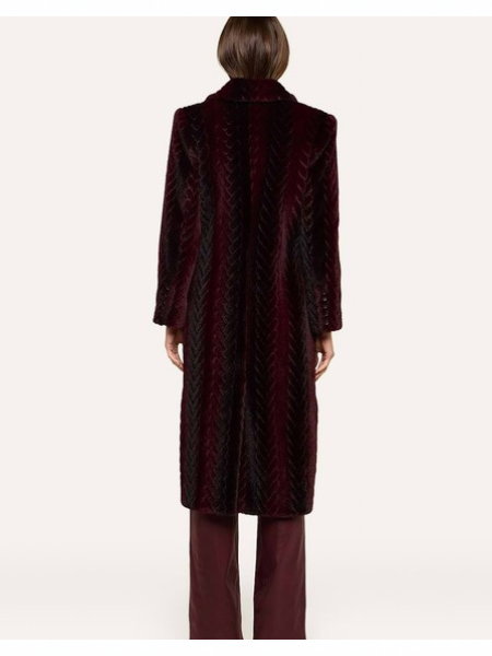 Icelyn Faux Fur Coat Burgundy