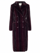 Icelyn Faux Fur Coat Burgundy