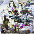 A digital collage for SUZI ROHER's "Nothing Like A Vespa" featuring a smiling woman with a bottle, colorful leaves, Thai text, and a vintage Vespa scooter, all blended with artistic textures.
