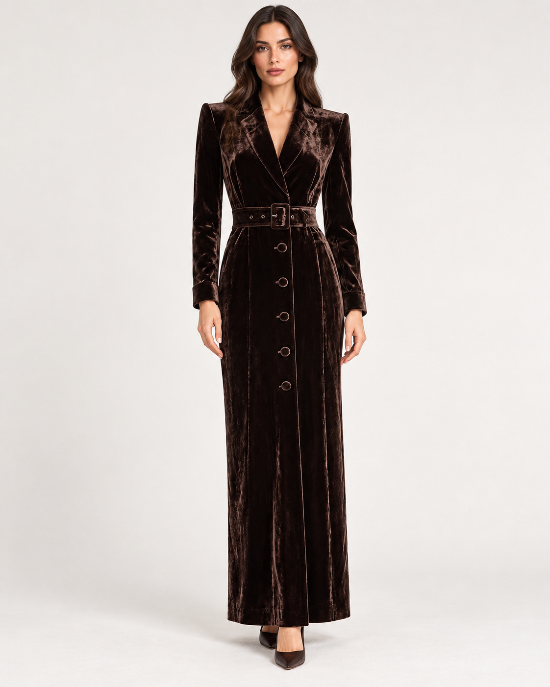 L'Agence Raini Velvet Maxi Dress Java image 1