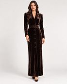 L'Agence Raini Velvet Maxi Dress Java image 2