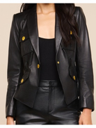 Wisteria Leather Blazer Black