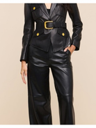 Wisteria Leather Blazer Black