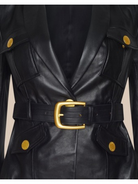 Wisteria Leather Blazer Black
