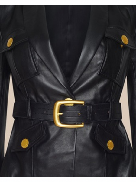 Wisteria Leather Blazer Black