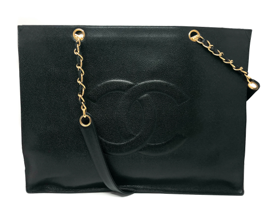 【CHANEL】vintage chanel black caviar★シャネル トートバッグ Authentic Chanel Vintage Black Caviar Jumbo Tote – Frances Kahn