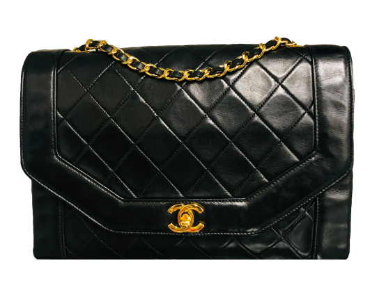Chanel Vintage Black Caviar Quilted Leather Rare Extra Large Sized
