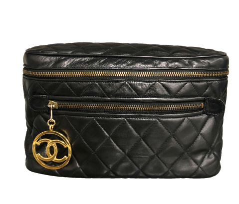AUTHENTIC CHANEL ZIPPER POUCH WITH BAG